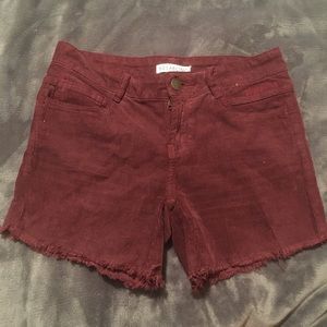 Billabong maroon corduroy shorts